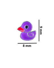 Sterling Silver Cute Purple Duck Studs Earrings