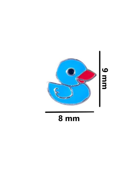 Sterling Silver Cute Blue Duck Studs Earrings