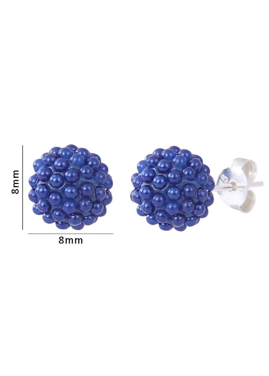 92.5 Sterling Silver Good looking Blue Micro Pearl Studs