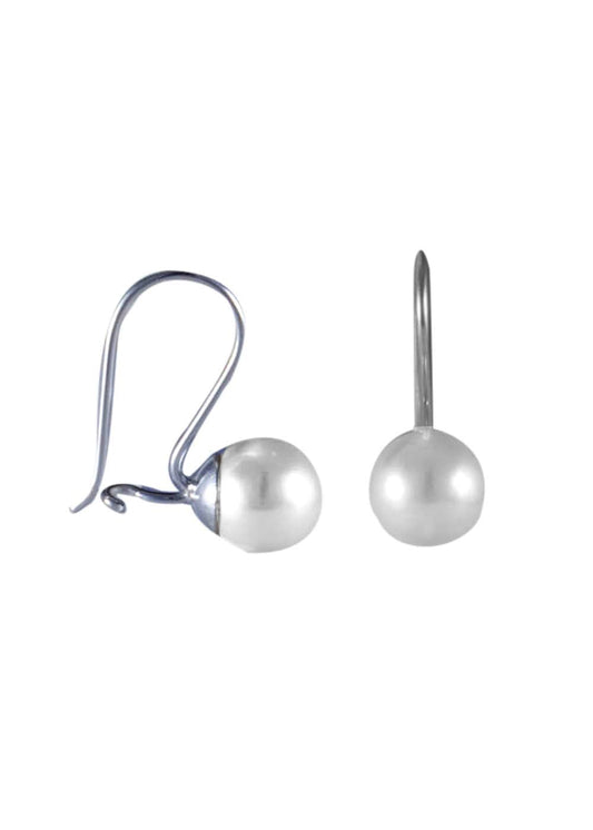 92.5 Sterling Silver Designer Pearl Sterling Silver Dangler Earrings