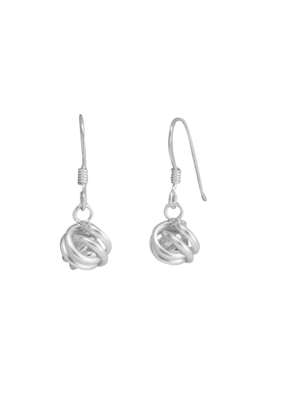Sterling Silver Twisted Knot Drop Earrings