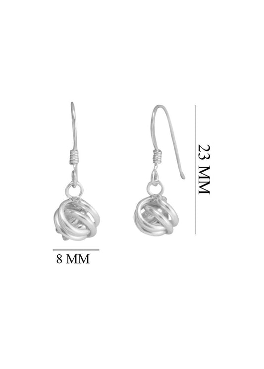 Sterling Silver Twisted Knot Drop Earrings