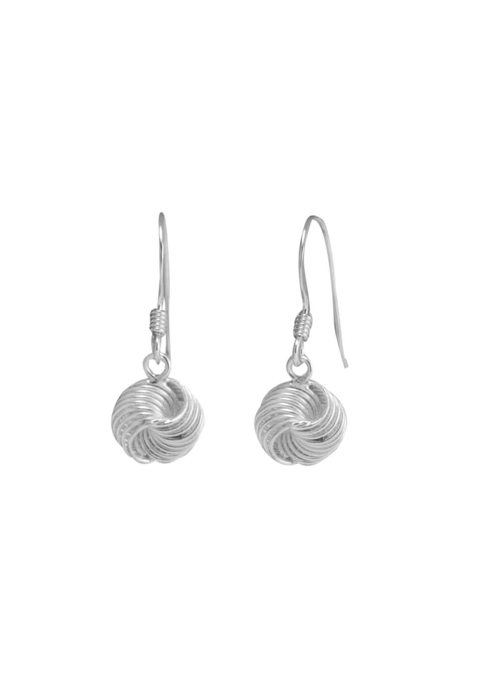 Designer 92.5 Sterling Silver Twisted Knot Hanging Earrings