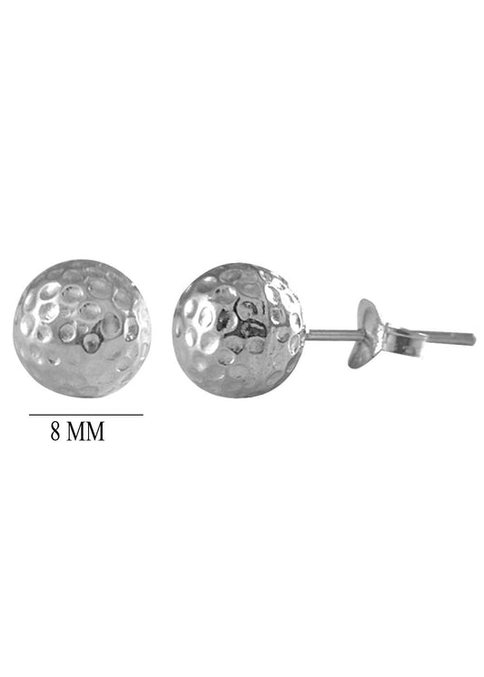 92.5 Sterling Silver Pair of 8mm Ball Studs Earrings