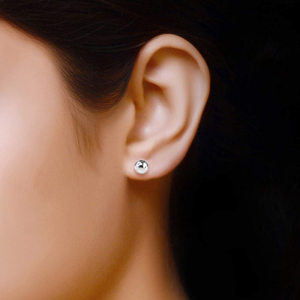 92.5 Sterling Silver Pair of 8mm Ball Studs Earrings