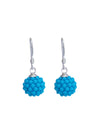Designer Round Turquoise Micro Pearl Ball with 925 Sterling Silver Ear Wire