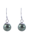Pair of Green colour Pearl Hangings with 92.5 Sterling Silver Ear Wire