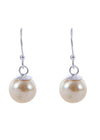 Pair of Yellow Golden colour Pearl Hangings with 92.5 Sterling Silver Ear Wire