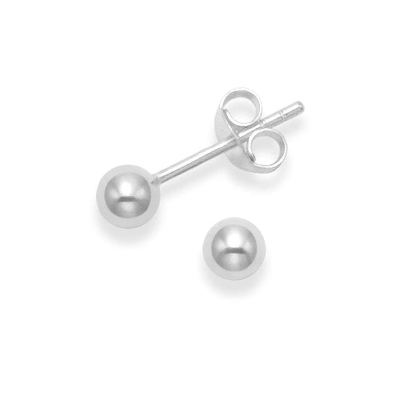 925 Sterling Silver Piercing 4 mm Hollow Ball Stud Unisex Earrings