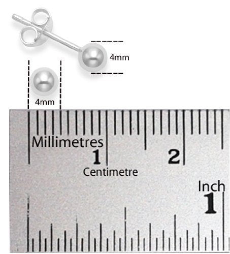 925 Sterling Silver Piercing 4 mm Hollow Ball Stud Unisex Earrings
