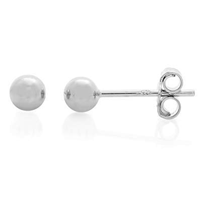 925 Sterling Silver Piercing 5 mm Hollow Ball Stud Unisex Earrings - Default Title - Abhooshan