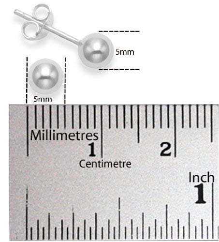 925 Sterling Silver Piercing 5 mm Hollow Ball Stud Unisex Earrings