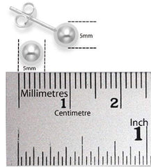925 Sterling Silver Piercing 5 mm Hollow Ball Stud Unisex Earrings