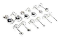 925 Sterling Silver Piercing 1 mm Hollow Ball Stud Unisex Earrings