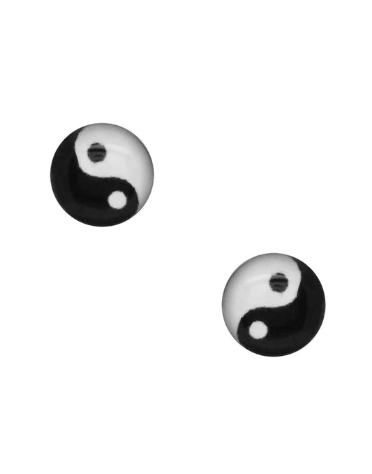 Abhooshan small pair of Ying Yang Studs in 92.5 Sterling Silver