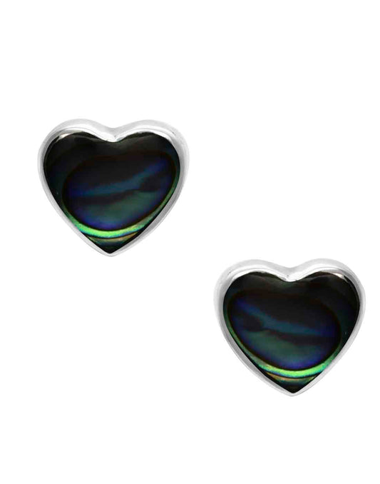 Designer Love Heart Blue Studs in 92.5 Sterling Silver