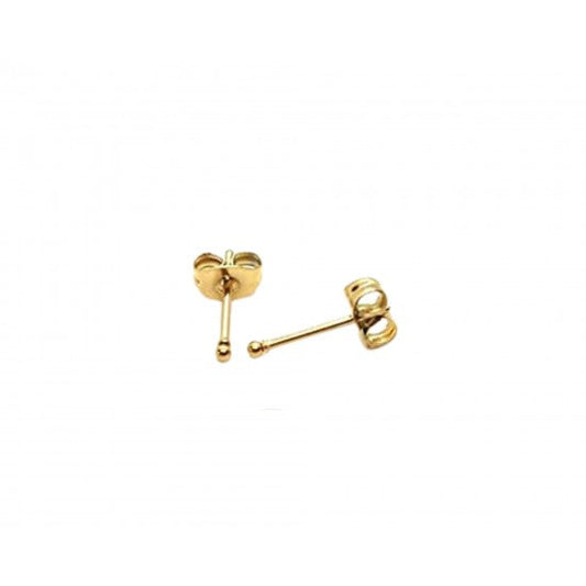 1 mm Gold Plated Piercing Ball 925 Silver Stud Earrings