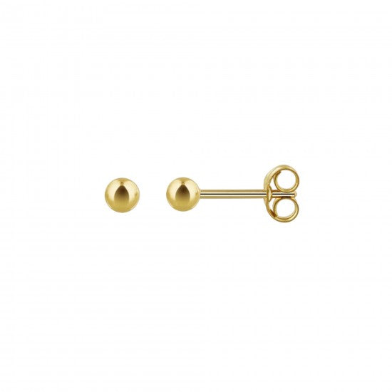 3 mm Gold Plated Piercing Ball 925 Silver Stud Earrings