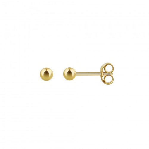 3 mm Gold Plated Piercing Ball 925 Silver Stud Earrings - Default Title - Abhooshan