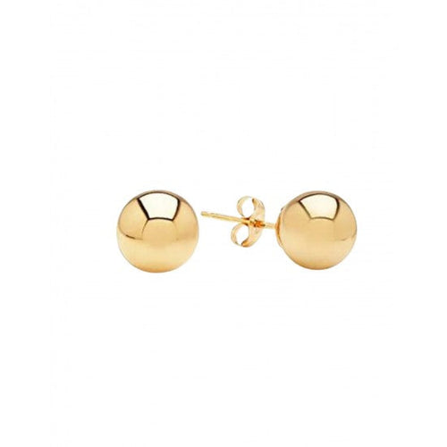 Gold Plated 6 mm Piercing Ball 925 Silver Stud Earrings - Default Title - Abhooshan