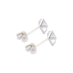 925 Sterling Silver Pair of Pear Shape White CZ Stone Piercing Stud Earrings