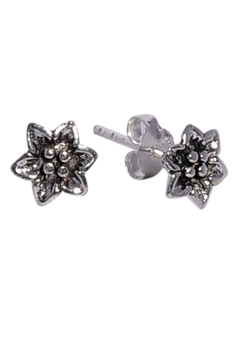 Beautiful Studs in flower shape in Oxidized 92.5 Silver - Default Title - Abhooshan