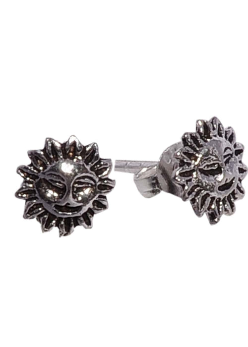 Sun Shaped Studs in Oxidized 92.5 Silver - Default Title - Abhooshan