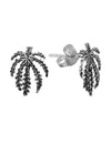 Fashionable Pair of Studs in Oxidized 92.5 Silver