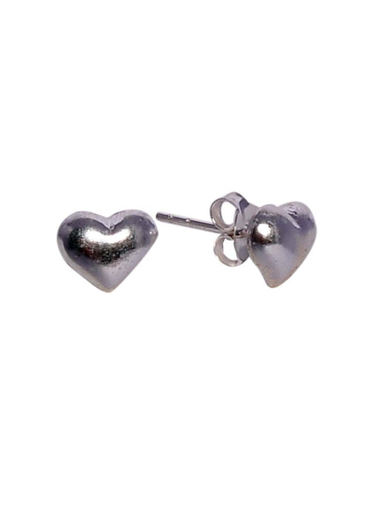 Pair of Heart Studs in 92.5 Silver