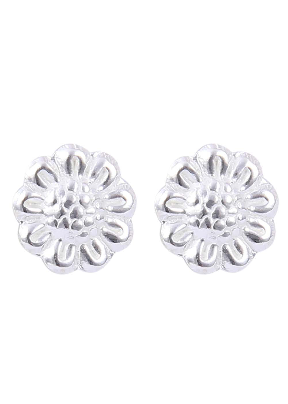 Pair of Flower Shape Studs in 925 Silver