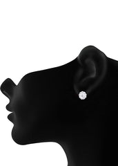 Pair of Flower Shape Studs in 925 Silver