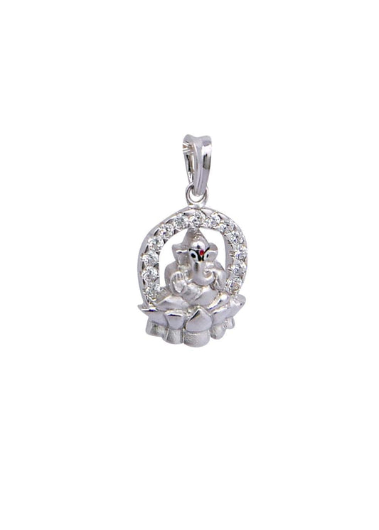 92.5 Sterling Silver Sitting Ganesha Pendant