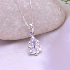 Ganpati 92.5 Sterling Silver Small Pendant with 18 inch Chain