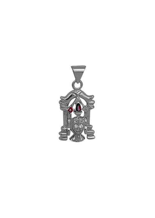 92.5 Sterling Silver Religious Tirupati Balaji Pendant with Cz Stone - Default Title - Abhooshan