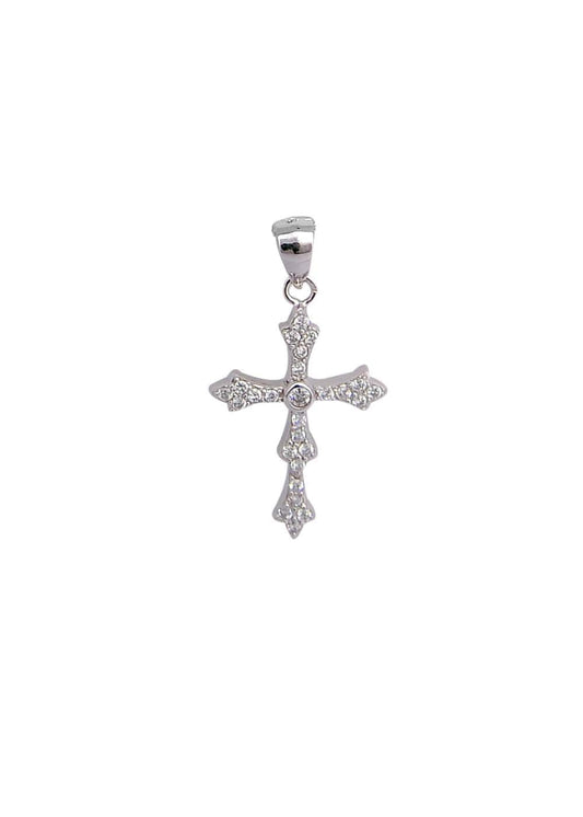 Holy Cross Pure 92.5 Sterling Silver Unisex Pendant with Cz Stones for Men