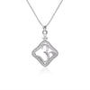 OM 92.5 Sterling Silver Unisex Religious Pendant with Cz Stones and 18 inch Chain