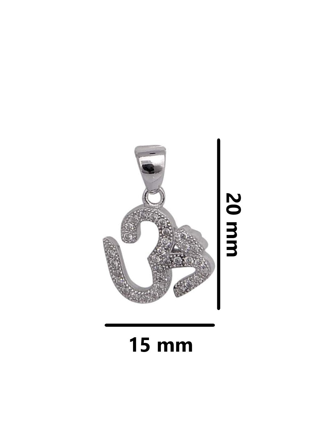 92.5 Sterling Silver Unisex Om Religious Pendant with Cz Stones