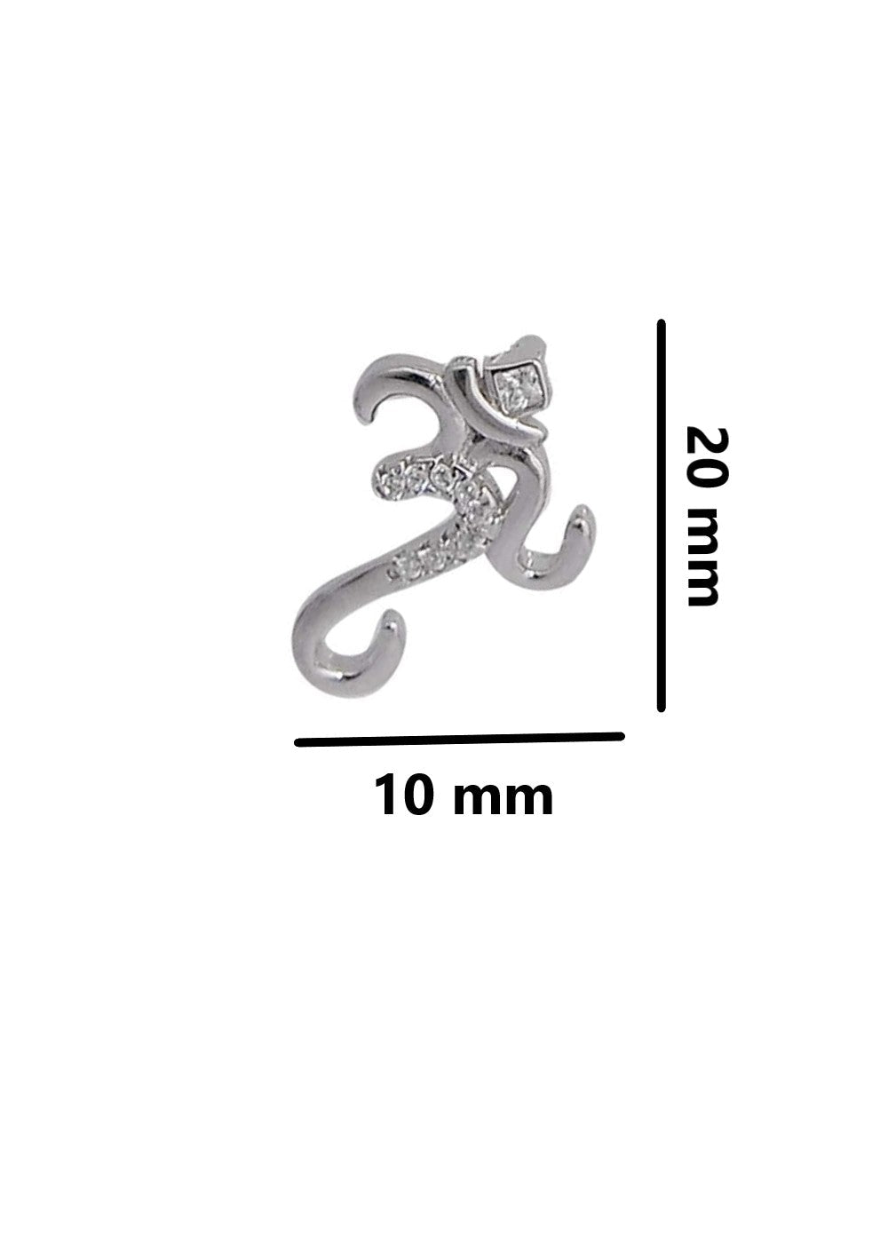92.5 Sterling Silver OM Unisex Religious Pendant with CZ Stones