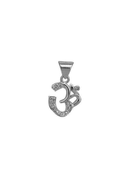 Small OM Pure 92.5 Sterling Silver Unisex Pendant for Boys
