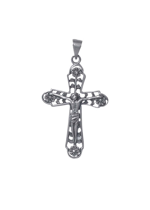 Designer holiest Cross with Jesus Christ Pendant in 925 Silver - Default Title - Abhooshan