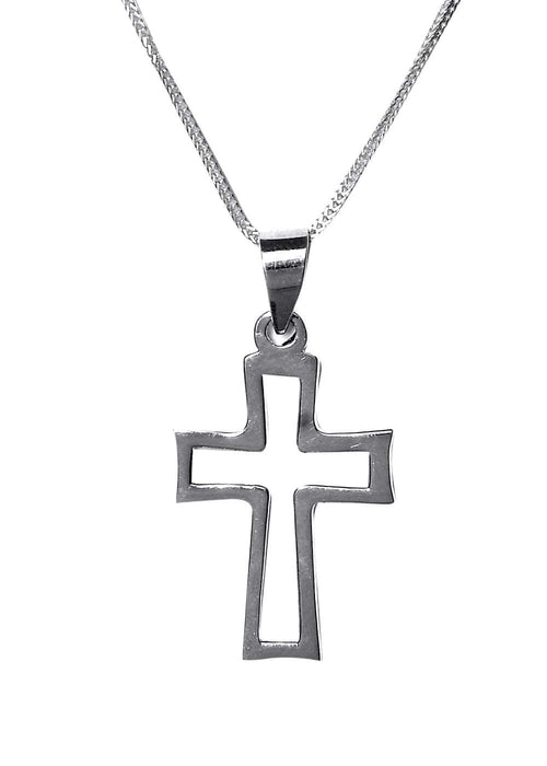 925 Silver Holy Cross Pendant in 18 inch Chain - Default Title - Abhooshan