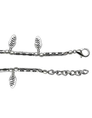 Leafy Single Anklet in Silver Alloy for Girls and Women