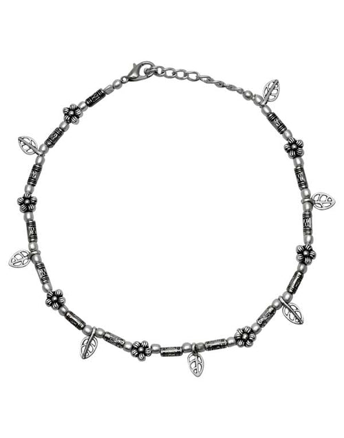 Beautiful Single Anklet in Silver Alloy - Default Title - Abhooshan