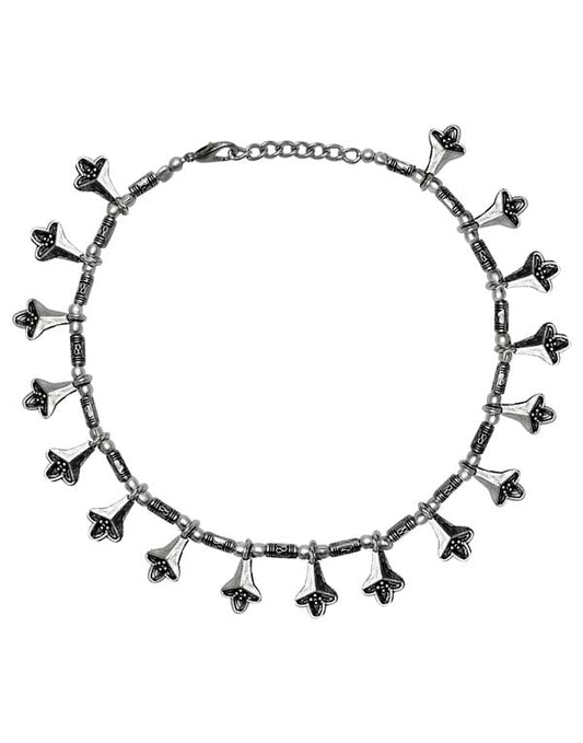 Fashionable Single Anklet in Silver Alloy