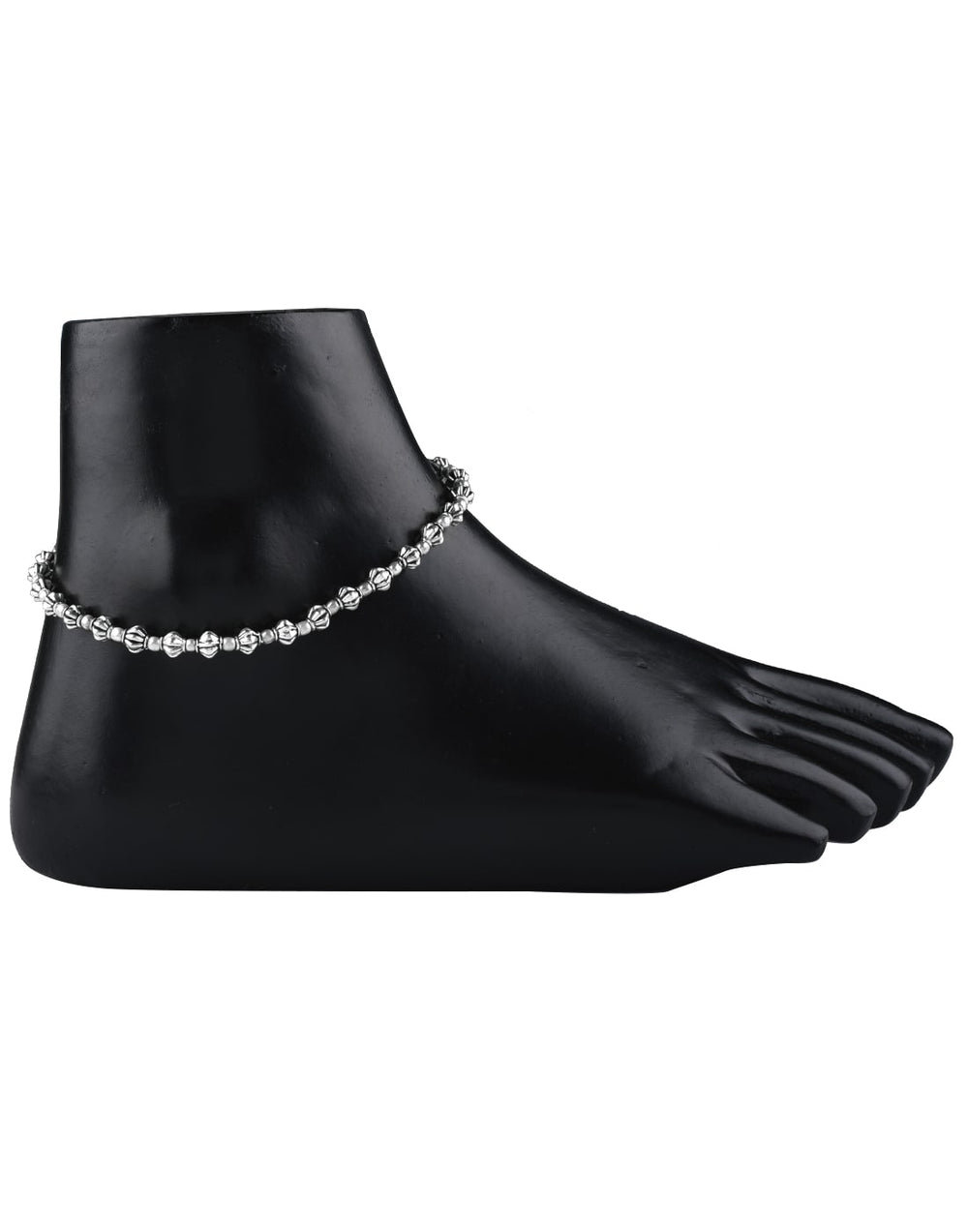 Tribal Single Anklet in Silver Alloy