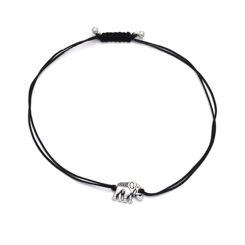 Trendy Elephant Anklet with Adjustable Black Thread - Default Title - Abhooshan