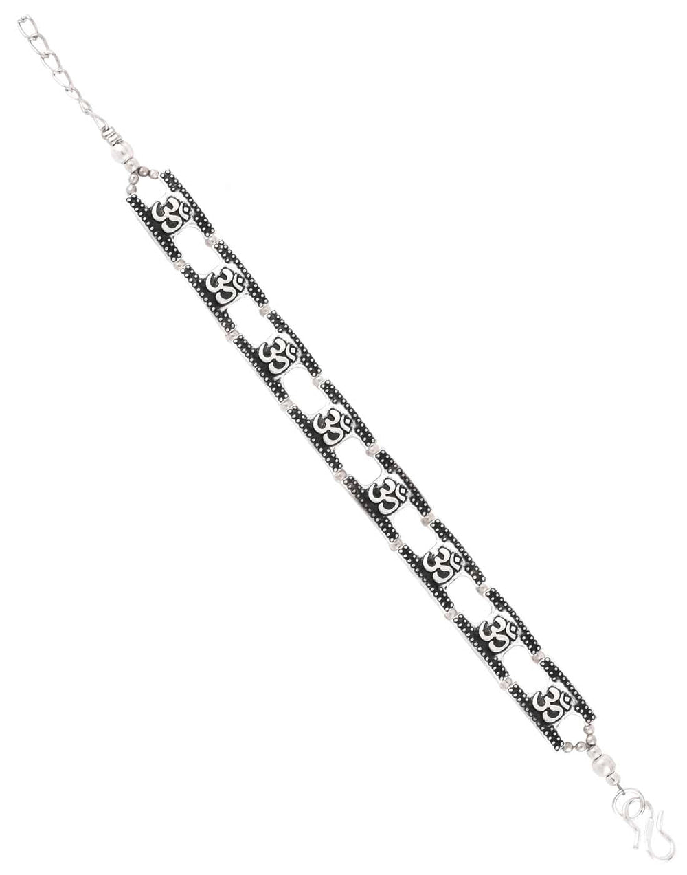 Handmade Om Silver Alloy Bracelet