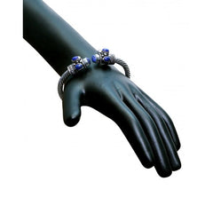 Handmade Bangle/Kada With Lapis Lazuli in Silver Alloy for women