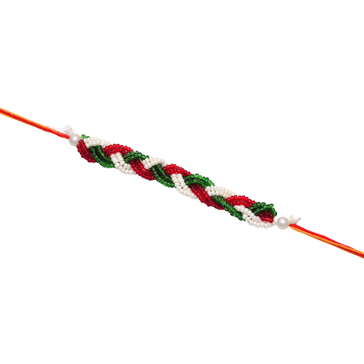Handmade Colorful Beaded Silver Alloy Unisex Rakhi