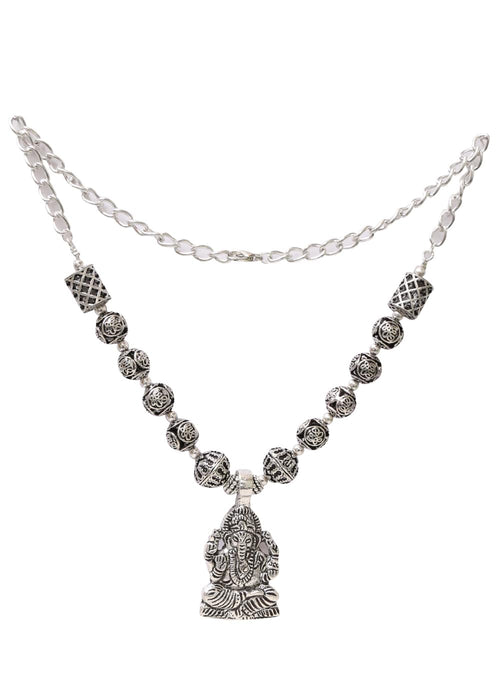 Designer Sitting Ganesha Necklace - Default Title - Abhooshan